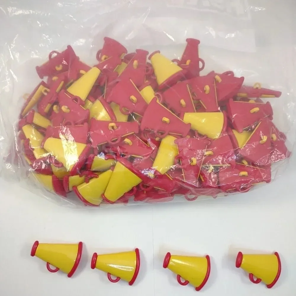 Megaphone Buttons lot of 104 Cupcake Decoration Crafts Yellow and Red